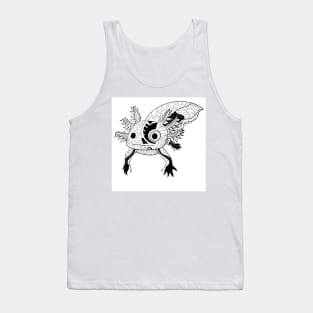 axolotl ajolote in smiley kawaii face ecopop pattern art Tank Top